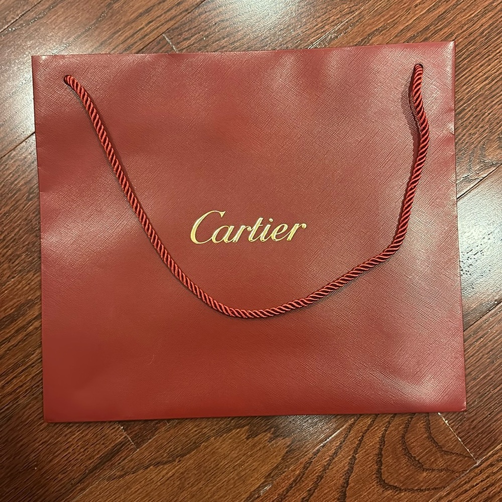 Cartier Red Shopping Bag - approx 11”x12.5”